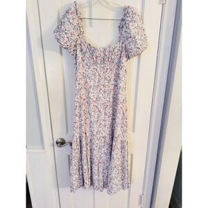 Ever New Women's Sz‎ 10 Dress Pin-Tuck Romantic Tiered Midi Floral Coquette